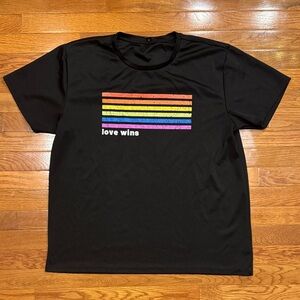 Love Wins Black Rainbow Stripe T-Shirt